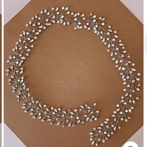 Bridal hair vine by Ellee Couture with Swarovski crystals